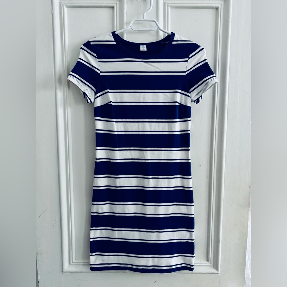 Old Navy Blue and White Sheath Mini Dress